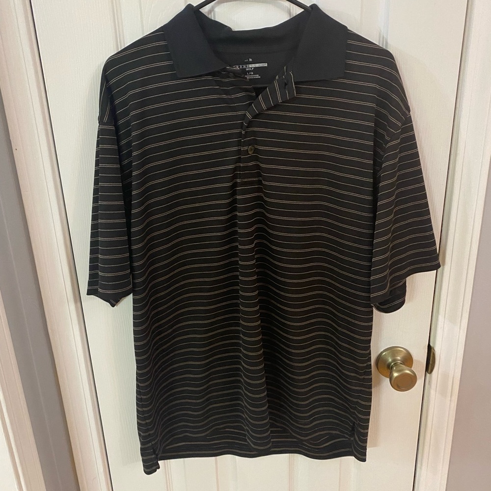 Grand Slam Black Striped‎ Polo Shirt